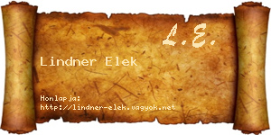 Lindner Elek névjegykártya