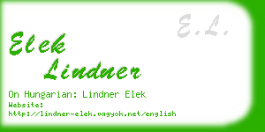 elek lindner business card